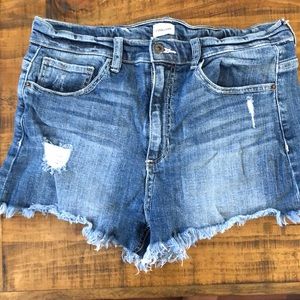 Cutoff jean shorts
